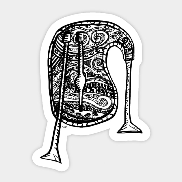 Patterned bagpipes Sticker by inkle